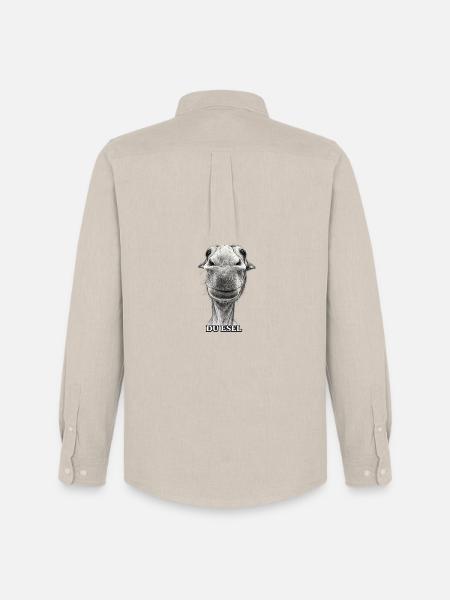 Du Esel – Lächelnder Eselkopf - Männer Oxford Hemd von Stanley/Stella - Beige