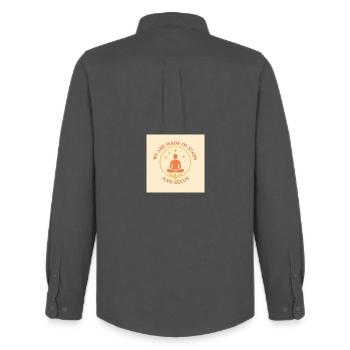 Spirituelle Meditation Dharma Design - Männer Oxford Hemd von Stanley/Stella - Anthrazit - Hinten - AI Model Male 185 dark (185cm)