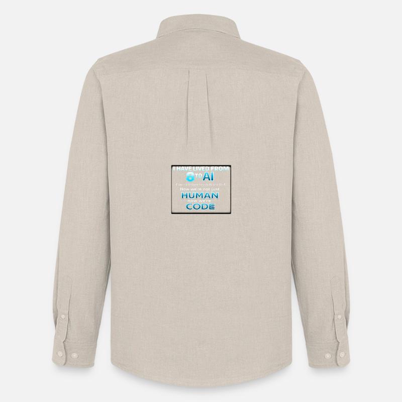 Vom Menschen zum Code - Männer Oxford Hemd von Stanley/Stella - Beige
