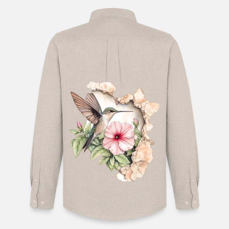 Colibrì con fiore - Stanley/Stella Camicia Oxford uomo - beige