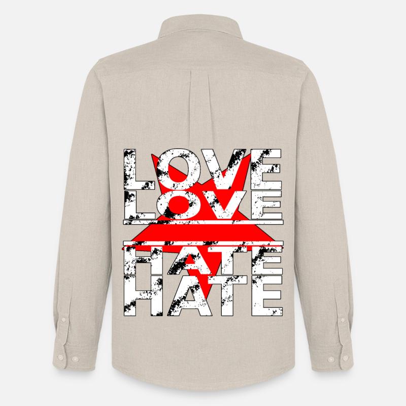 love love hate hate - Männer Oxford Hemd von Stanley/Stella - Beige