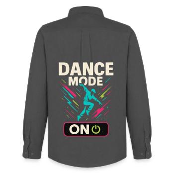 Dance Mode On, tanzshirt streetdance party - Men's Oxford Shirt by Stanley/Stella - anthracite - Back - AI Model Male 185 dark (185cm)