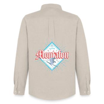 Montafon Vorarlberg Skier Après-Ski Souvenir - Men's Oxford Shirt by Stanley/Stella - beige - Back - AI Model Male 185 dark (185cm)