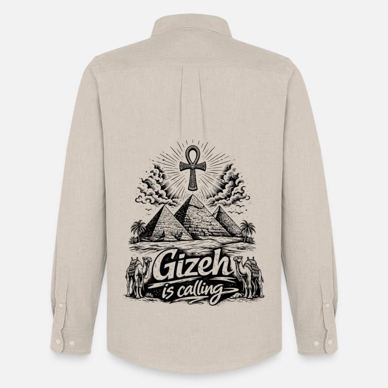 Gizeh is calling Ägypten Pyramiden Reise - Männer Oxford Hemd von Stanley/Stella - Beige