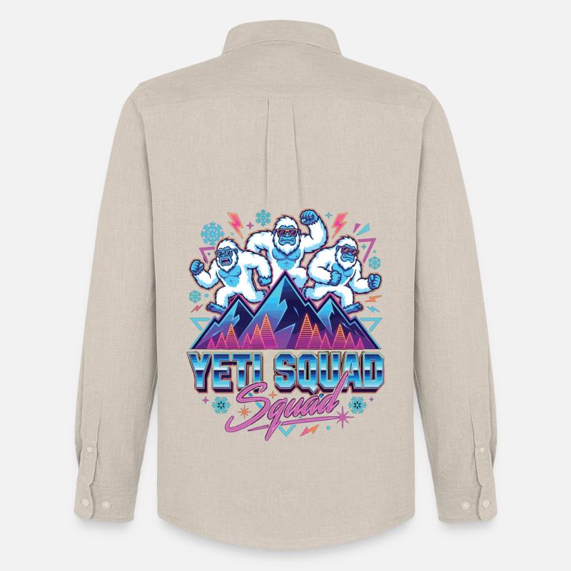 Yeti Squad Ski Snowboard Winter - Männer Oxford Hemd von Stanley/Stella - Beige
