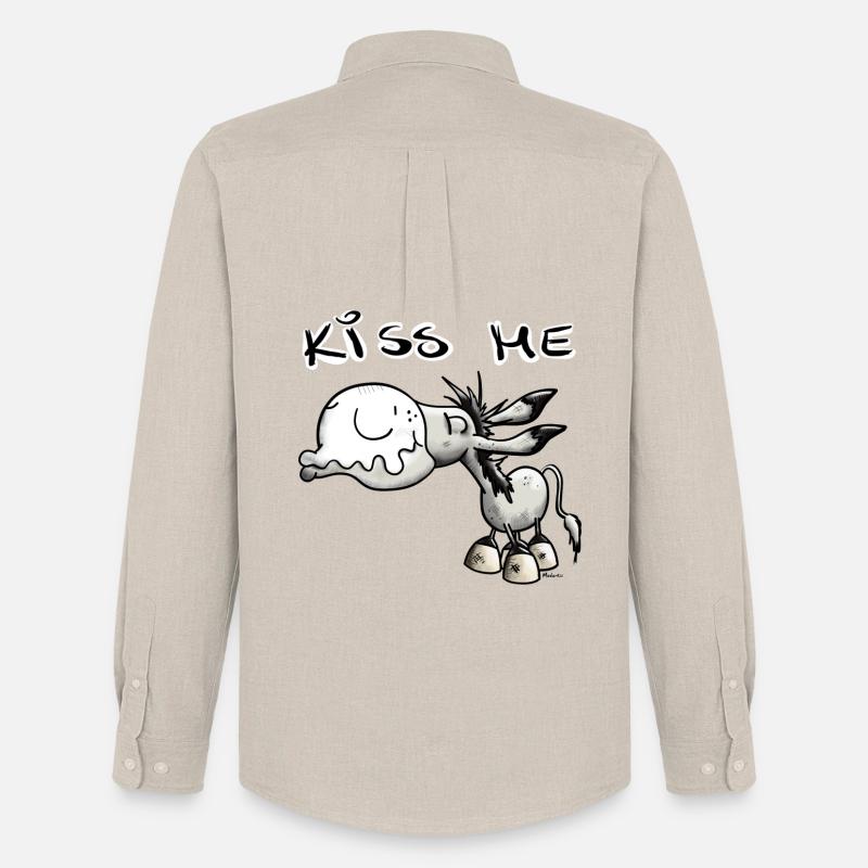 Es ist Kuss Esel Zeit - Männer Oxford Hemd von Stanley/Stella - Beige
