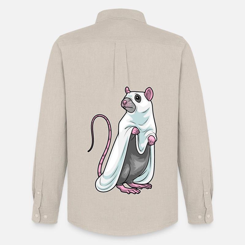 Ratte Halloween Geist - Männer Oxford Hemd von Stanley/Stella - Beige