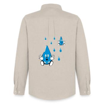 Little Water Drop Friends - Men's Oxford Shirt by Stanley/Stella - beige - Back - AI Model Male 185 dark (185cm)