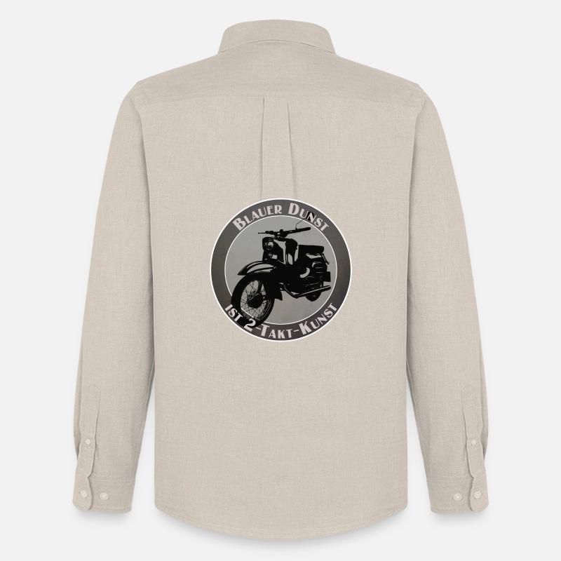 Blauer Dunst ist 2-Takt-Kunst - Männer Oxford Hemd von Stanley/Stella - Beige