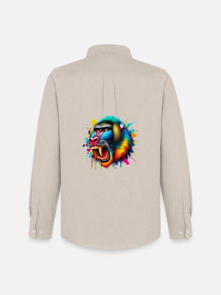 Mandrill Monkey - Men's Oxford Shirt by Stanley/Stella - beige