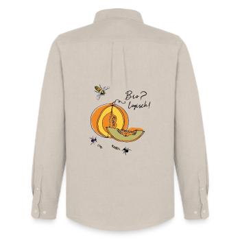 Biologist, Pumpkin, Ants - Men's Oxford Shirt by Stanley/Stella - beige - Back - AI Model Male 185 dark (185cm)