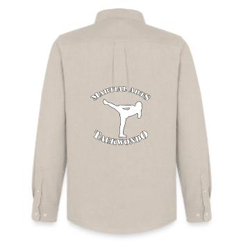 Taekwondo - Men's Oxford Shirt by Stanley/Stella - beige - Back - AI Model Male 185 dark (185cm)
