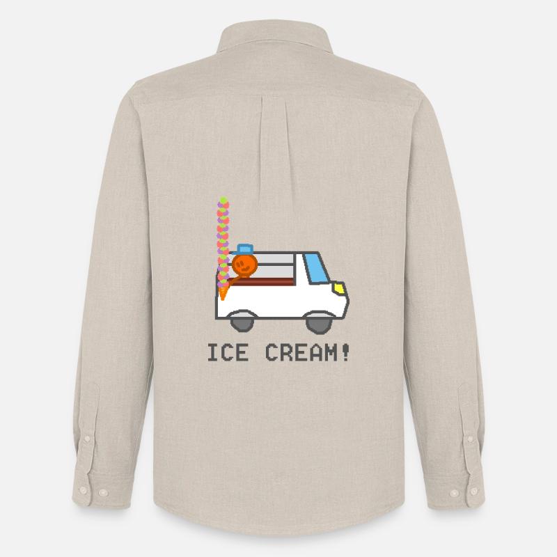 Eiswagen mit lächelnder Figur - Männer Oxford Hemd von Stanley/Stella - Beige