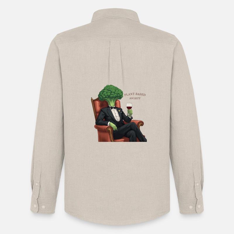 Plant Based Society – Elegant Broccoli - Männer Oxford Hemd von Stanley/Stella - Beige