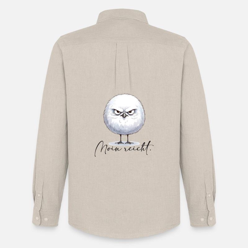 Moin reicht - grimmige runde Möwe - Männer Oxford Hemd von Stanley/Stella - Beige