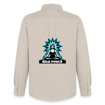 Mind power vrouw - Chemise Oxford homme Stanley/Stella - beige - Dos - AI Model Male 185 dark (185cm)