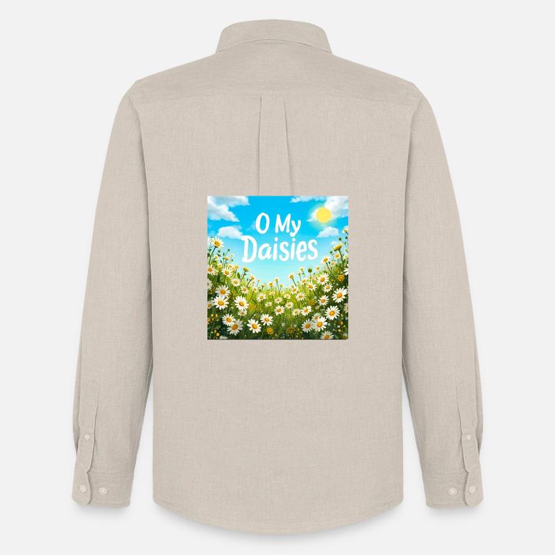 O Meine Gänseblümchen Field Print - Männer Oxford Hemd von Stanley/Stella - Beige