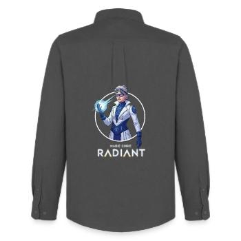 Savant Radiant Futuriste - Chemise Oxford homme Stanley/Stella - charbon - Dos - AI Model Male 185 dark (185cm)