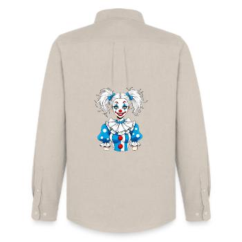 Girl Clown Girlfriend Circus - Men's Oxford Shirt by Stanley/Stella - beige - Back - AI Model Male 185 dark (185cm)