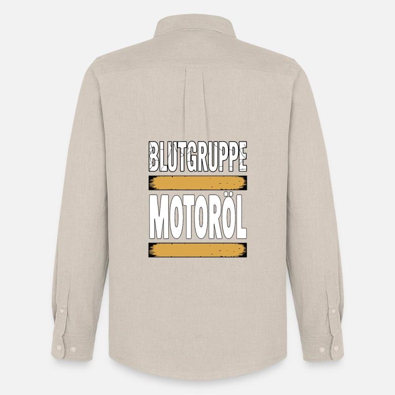 Blutgruppe Motoröl Schrauber Design - Männer Oxford Hemd von Stanley/Stella - Beige