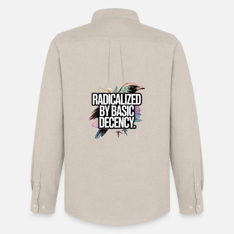 Radicalized by Basic Decency Statement - Männer Oxford Hemd von Stanley/Stella - Beige