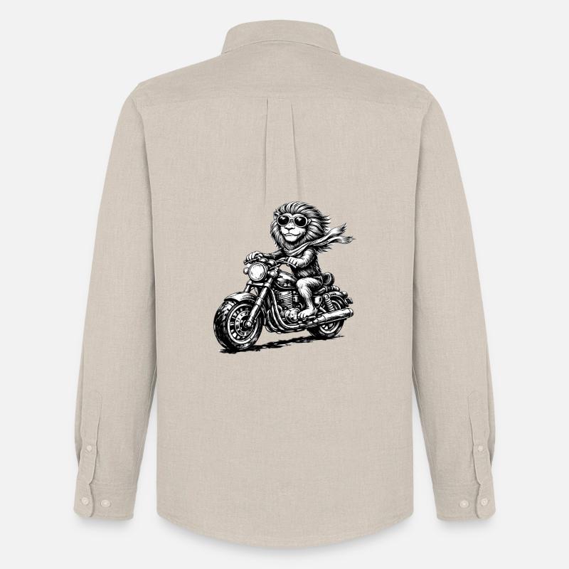 Affe auf Motorrad Schal - Männer Oxford Hemd von Stanley/Stella - Beige