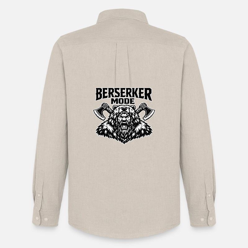 Berserker-Mode Bärachse - Männer Oxford Hemd von Stanley/Stella - Beige