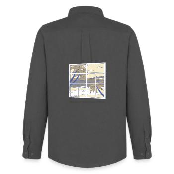 Windows in my home office - Men's Oxford Shirt by Stanley/Stella - anthracite - Back - AI Model Male 185 dark (185cm)