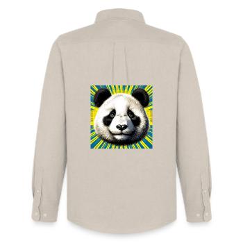 panda - Men's Oxford Shirt by Stanley/Stella - beige - Back - AI Model Male 185 dark (185cm)