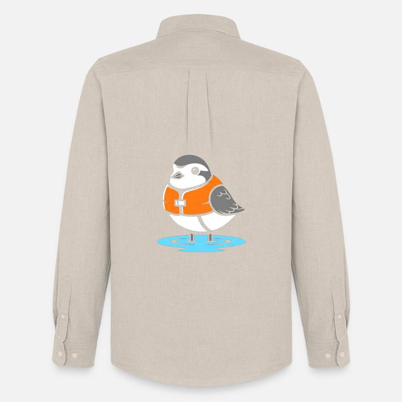 Vogel mit Rettungsweste Cartoon - Männer Oxford Hemd von Stanley/Stella - Beige
