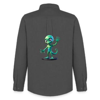Emerald Galactic Scout - Men's Oxford Shirt by Stanley/Stella - anthracite - Back - AI Model Male 185 dark (185cm)