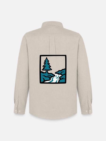 River Forest Nature Logo - Men's Oxford Shirt by Stanley/Stella - beige