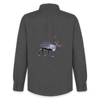 NARVIK - Men's Oxford Shirt by Stanley/Stella - anthracite - Back - AI Model Male 185 dark (185cm)