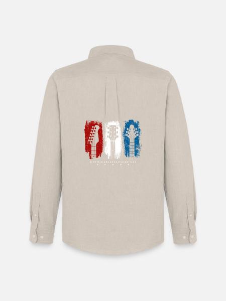 Flag Trio Guitars Grunge - Men's Oxford Shirt by Stanley/Stella - beige