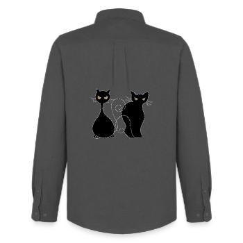Cats - Men's Oxford Shirt by Stanley/Stella - anthracite - Back - AI Model Male 185 dark (185cm)