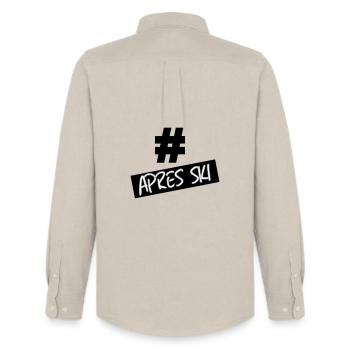 hastag apres ski - Chemise Oxford homme Stanley/Stella - beige - Dos - AI Model Male 185 dark (185cm)