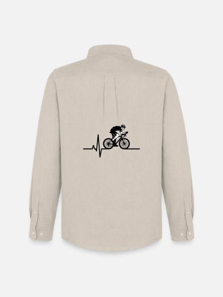 Rennrad Herzschlag EKG - Männer Oxford Hemd von Stanley/Stella - Beige