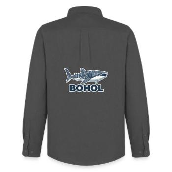 Bohol Walhai Motiv - Männer Oxford Hemd von Stanley/Stella - Anthrazit - Hinten - AI Model Male 185 dark (185cm)
