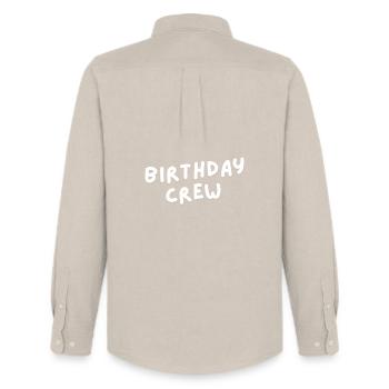 Birthday Crew - Men's Oxford Shirt by Stanley/Stella - beige - Back - AI Model Male 185 dark (185cm)