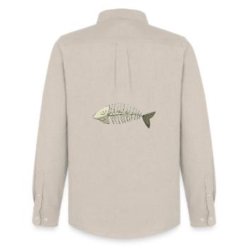 fischgräte - Männer Oxford Hemd von Stanley/Stella - Beige - Hinten - AI Model Male 185 dark (185cm)