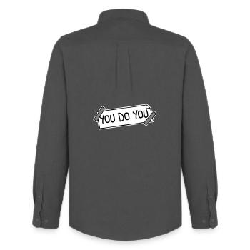 You Do You Funny Self-Confidence Freedom Logo - Men's Oxford Shirt by Stanley/Stella - anthracite - Back - AI Model Male 185 dark (185cm)