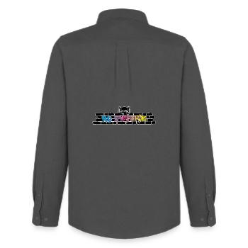 Keine Zukunft - Männer Oxford Hemd von Stanley/Stella - Anthrazit - Hinten - AI Model Male 185 dark (185cm)