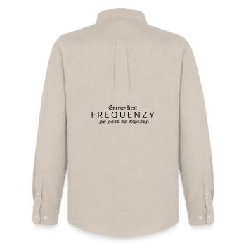 Energy First – FREQUENZY Kollektion - Männer Oxford Hemd von Stanley/Stella - Beige - Hinten - AI Model Male 185 dark (185cm)