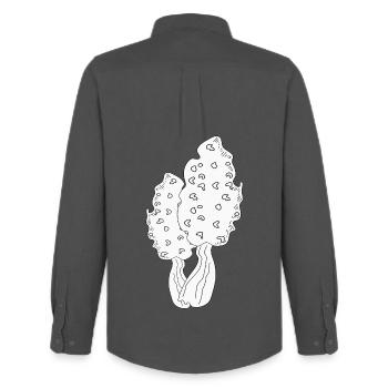 MORELS MUSHROOMS - Men's Oxford Shirt by Stanley/Stella - anthracite - Back - AI Model Male 185 dark (185cm)