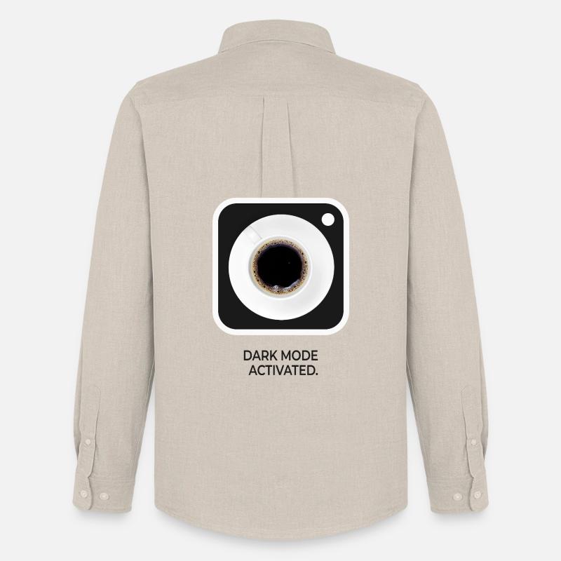 Dark Mode Activated Kaffee Nerd Spruch - Männer Oxford Hemd von Stanley/Stella - Beige