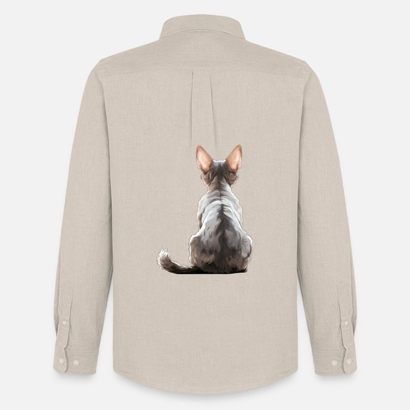 Devon Rex Katze - Männer Oxford Hemd von Stanley/Stella - Beige