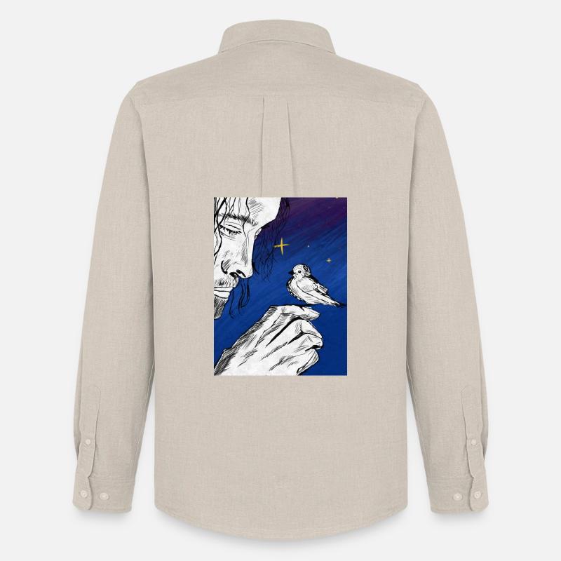 Nummer eins unter dem Mond - Männer Oxford Hemd von Stanley/Stella - Beige