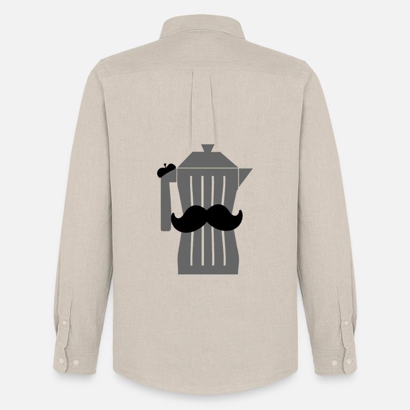 Moustache Espresso Schwarzer Kaffee - Männer Oxford Hemd von Stanley/Stella - Beige