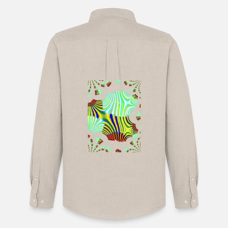 Psychedelic Neon Waves Pattern - Men's Oxford Shirt by Stanley/Stella - beige