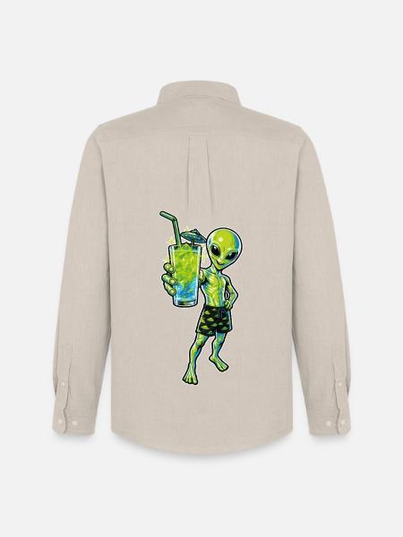Alien Cocktail Party - Men's Oxford Shirt by Stanley/Stella - beige